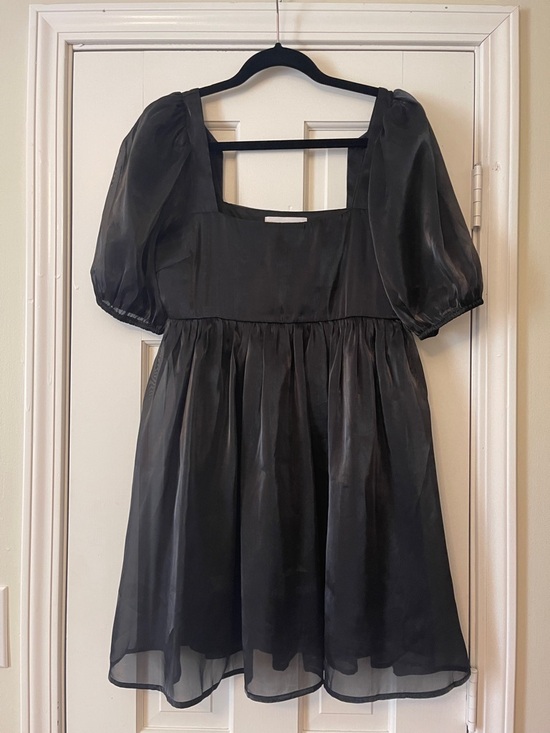 North End Dresses & Skirts - Black Satin Puff-Sleeve Mini Formal Dress